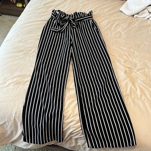 Black/white striped trouser. Size small